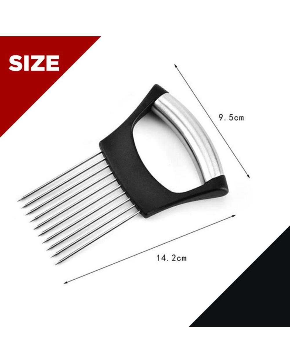 Food Slice Assistant Steel Onion Slicer Fruit Vegetables Cutter Holder Home Kitchen Gadgets Multifunction Chopper Easy front-5
