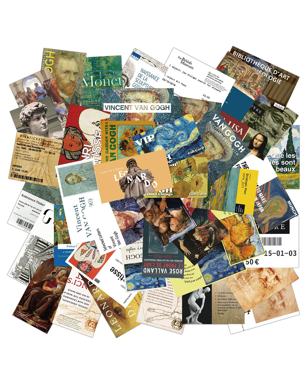 10/30/50PCS Art museum Painting Ticket Stickers DIY Motorcycle Travel Luggage Guitar Skateboard Classic Toy Cool Sticker front-1