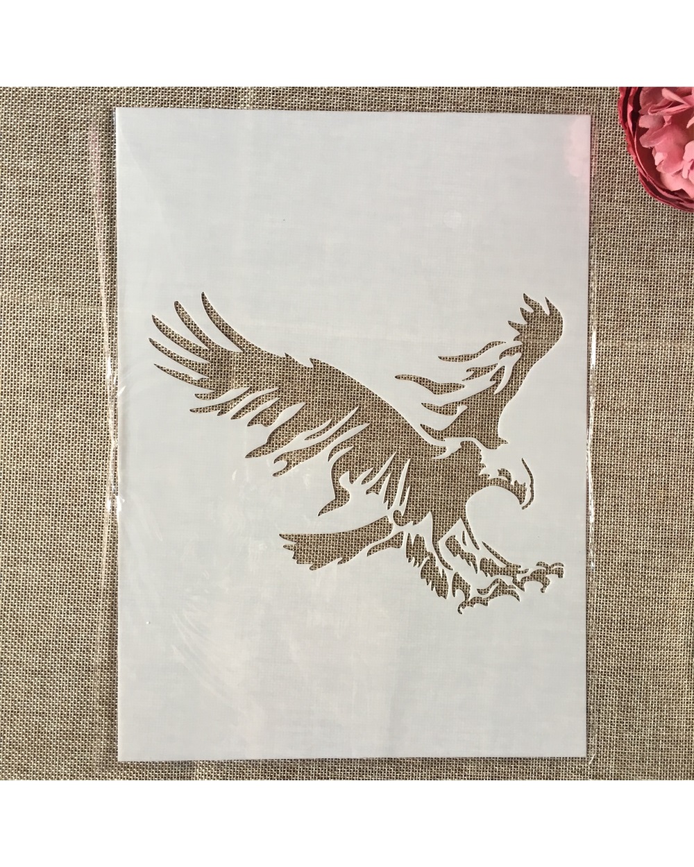 4Pcs/Set A4 29Cm Eagle Owl Bird Prey Diy Layering Stencils Painting Scrapbook Coloring Embossing Album Decorative Templ front-4