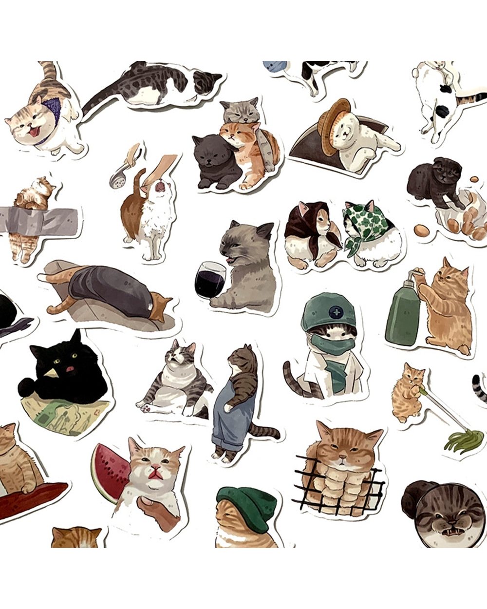 10/30/54pcs Cute Cats Animal Graffiti Stickers Cartoon Decals Kids Toy DIY Diary Suitcase Scrapbook Phone Laptop Sticker front-4