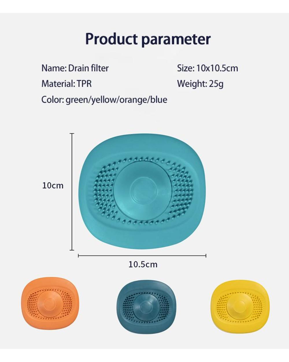 Washbasin Drain Hair Catcher Bath Stopper Plug Sink Strainer Filter Kitchen Bathroom Anti-Clogging Sink Strainer Shower front-4