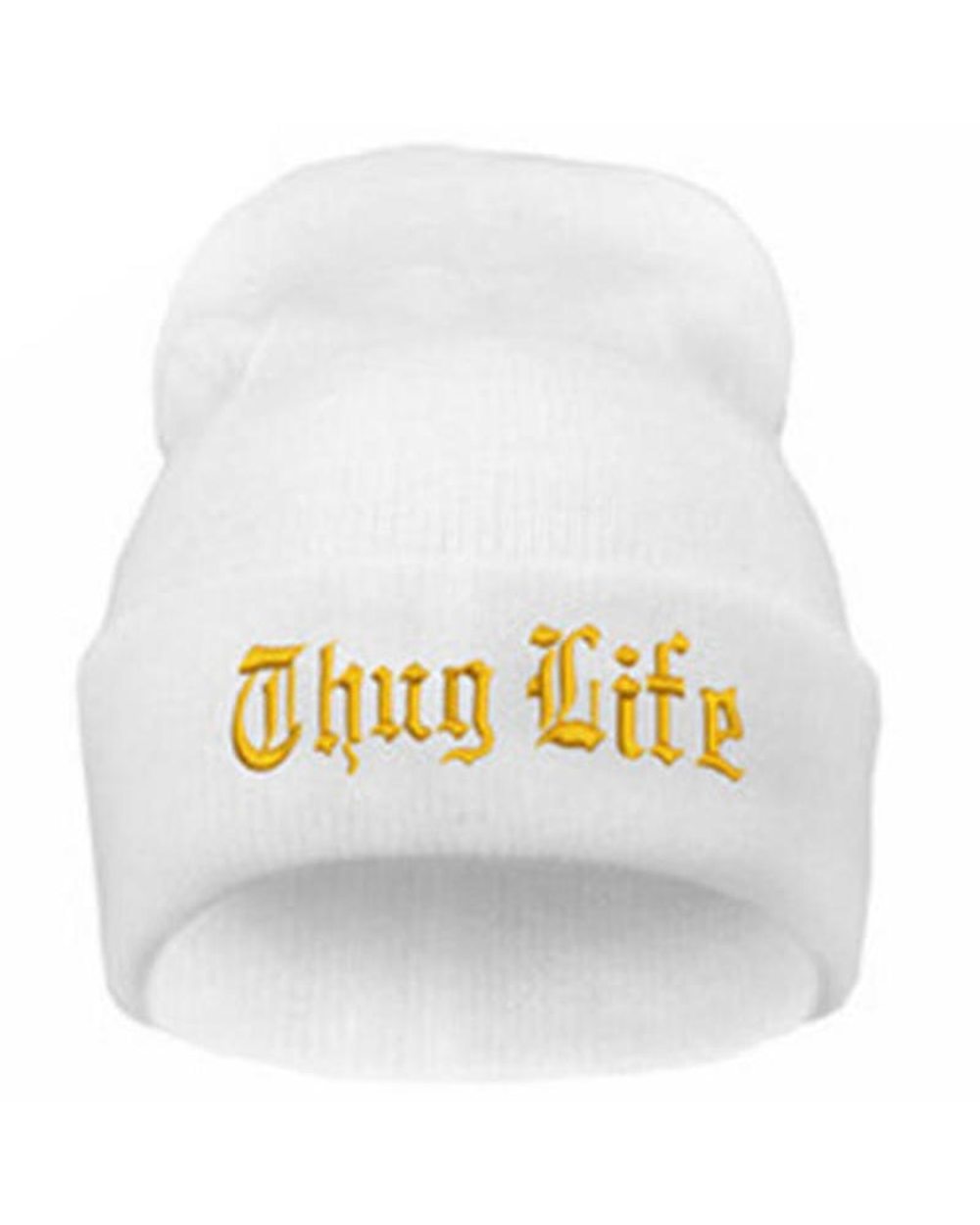 New Thug Life Black Letter Beanie Unisex Fashion Hip Hop Mens Beanies Knitted Caps For Women Skullies Gorros Bonnets Hat front-1