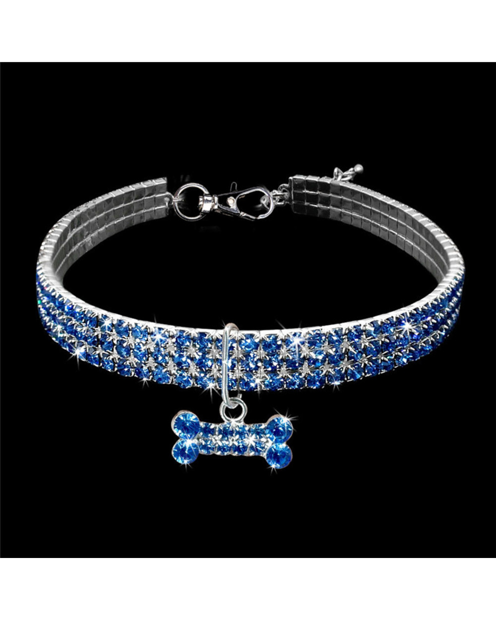 Bling Rhinestone Dog Necklace Collar Diamante Jeweled Pendant For Pet Puppy All Seasons 2020 New Cute front-2