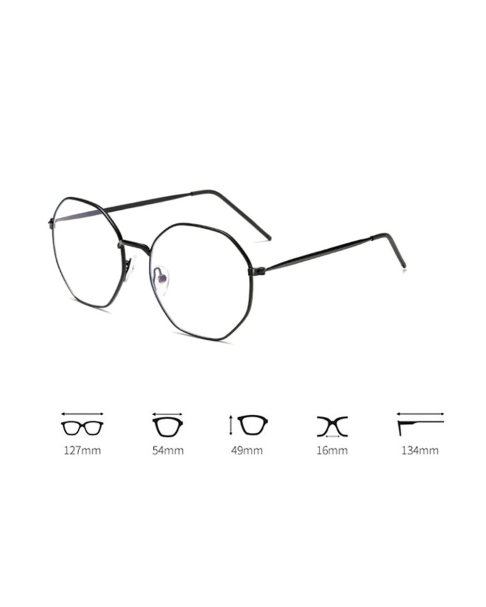 Elbru Anti-Blue Light Metal Eyeglasses Frame Women Men Clear Lens Glasses Fake Glasses Irregular Optical Glasses Frame front-5