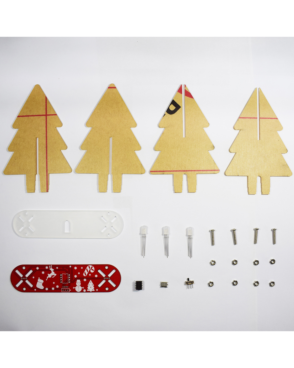 Diy Full Color Changing Led Acrylic 3D Christmas Tree Decoration Electronic Learning Kit front-4