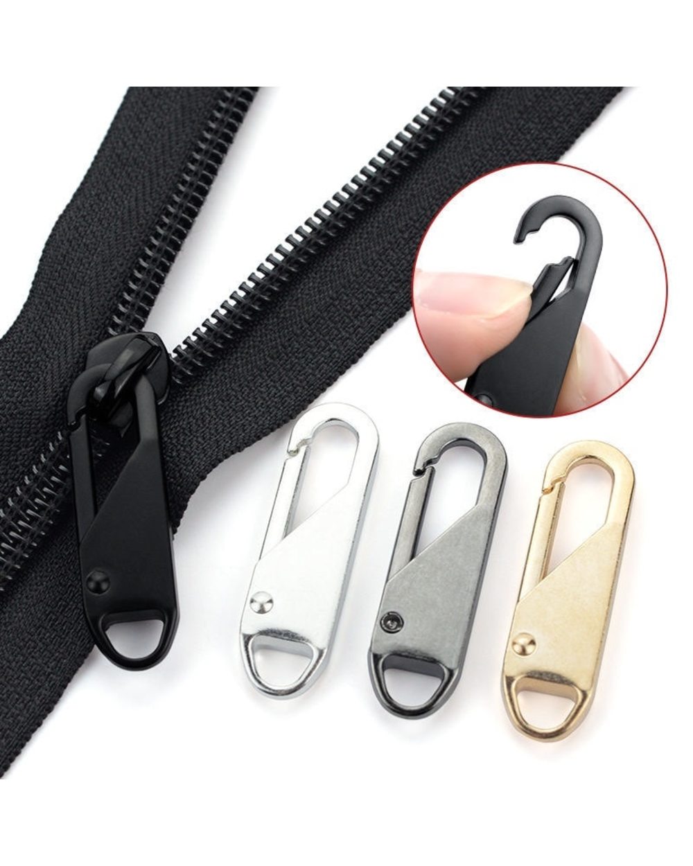 Zipper Slider Puller Instant Zipper Repair Kit Replacement For Broken Buckle Travel Bag Suitcase Zipper Head front-0