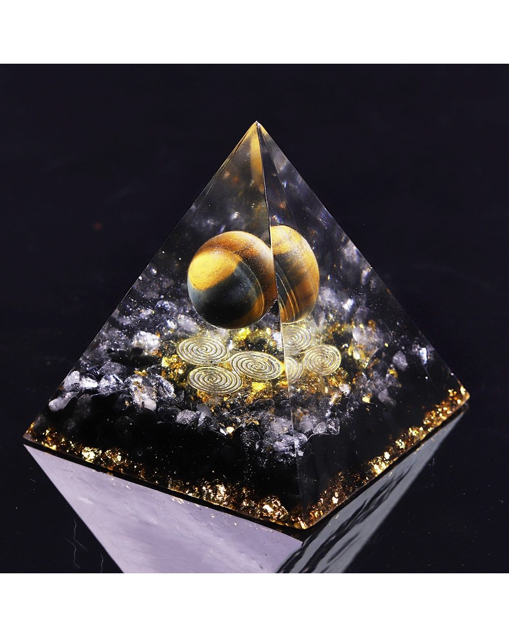 Orgone Energy Converter Orgonite Pyramid Obsidian Soothe The Soul Stone That Change The Magnetic Field Of Life front-0