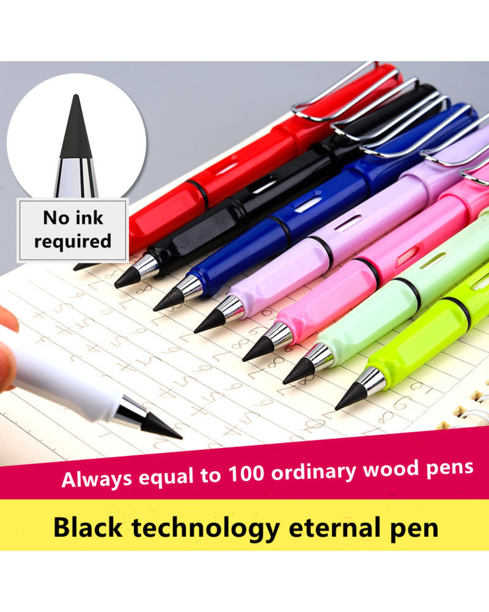 No Ink Eternal Pen Cute Detachable New Pencil Hb Erasable Pencil Student Writing Pen Art Pen Kids Painting Pen Mechanic front-0