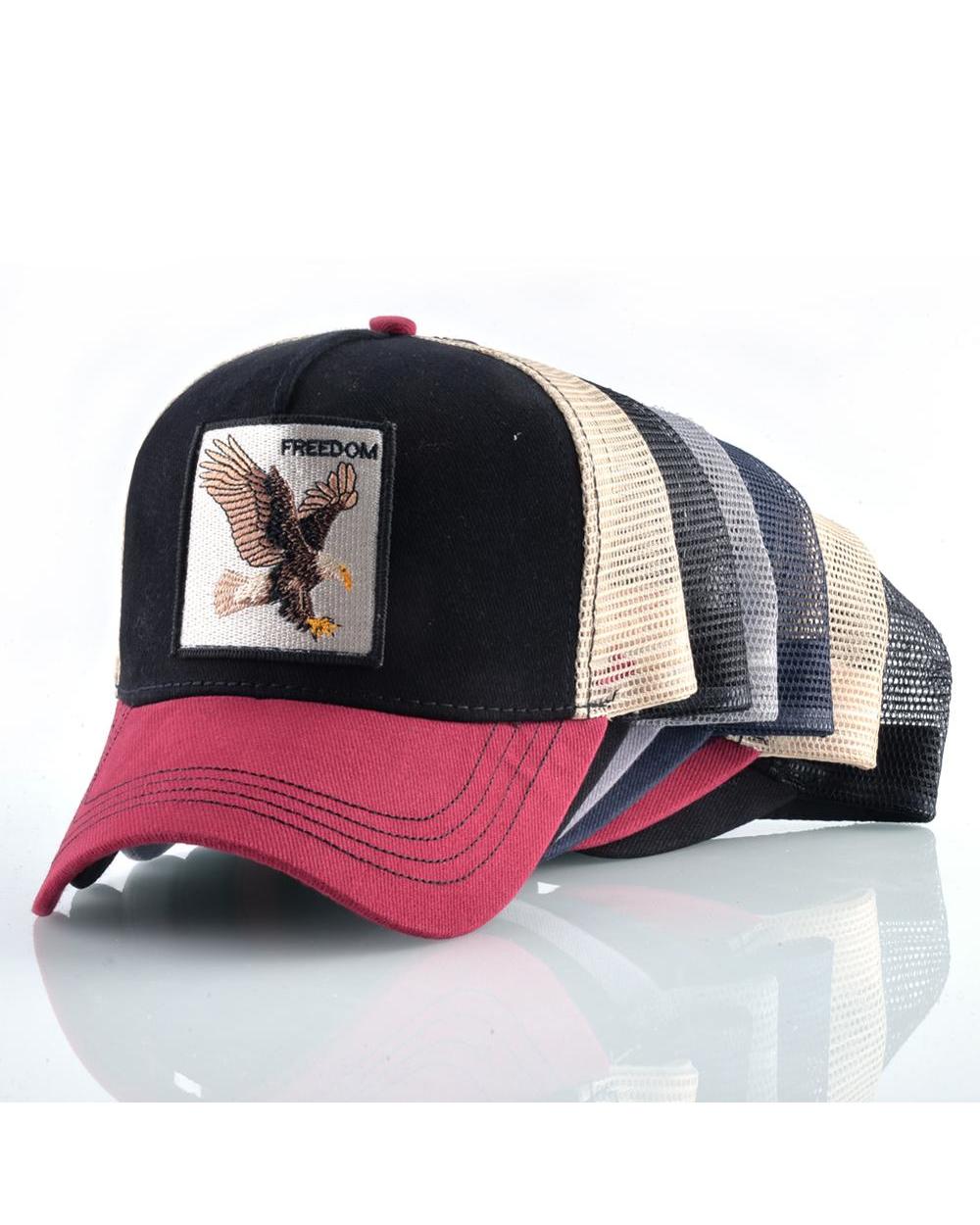 Eagle Embroidery Baseball Caps Hip Hop Hats Men Snapback Breathable Mesh Bones Fashion front-5