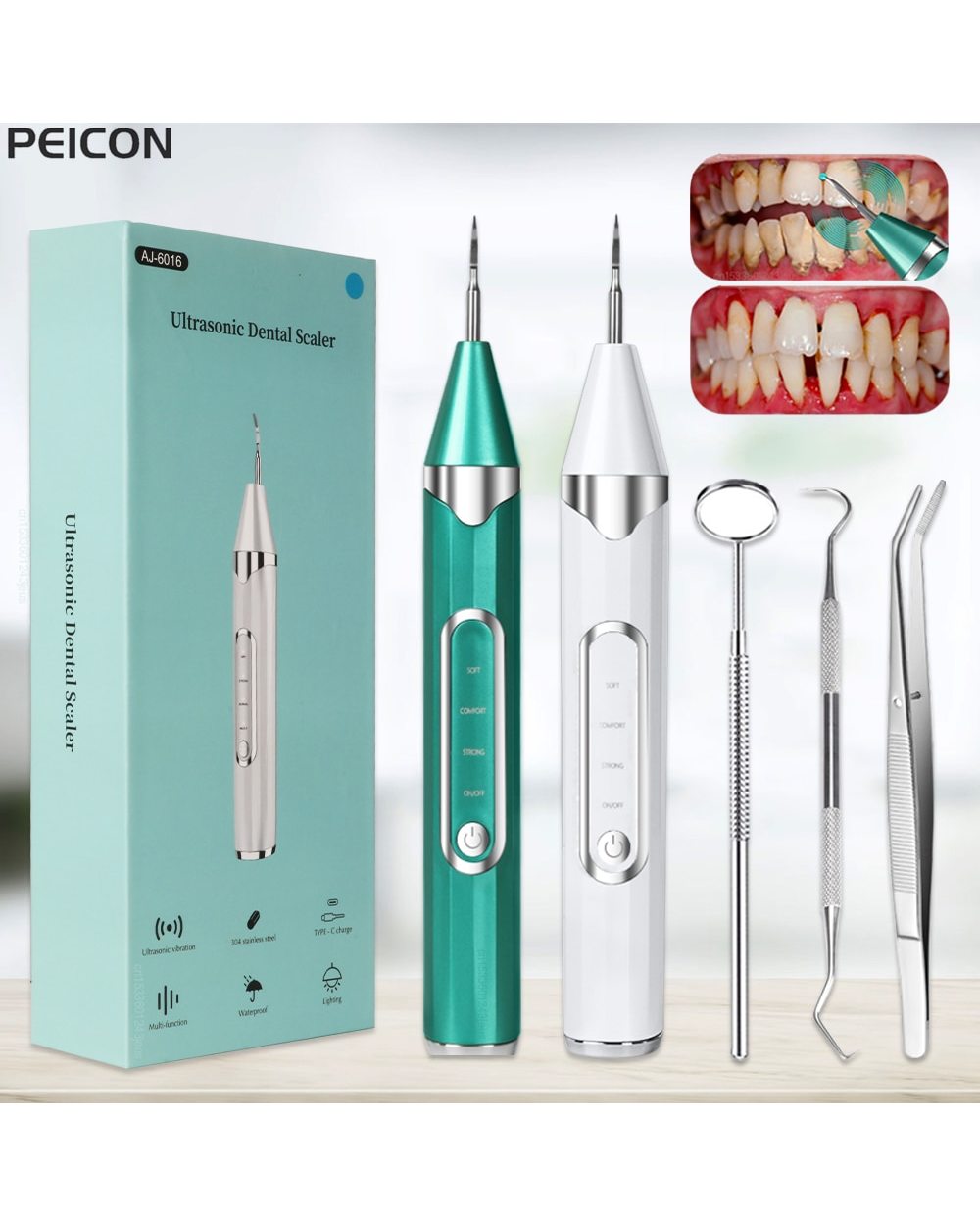 Dental Scaler Teeth Tartar Remover Ultrasonic Cleaning Dental Plaque Calculus Remover Sonic Tooth Cleaner Dental Stone front-0