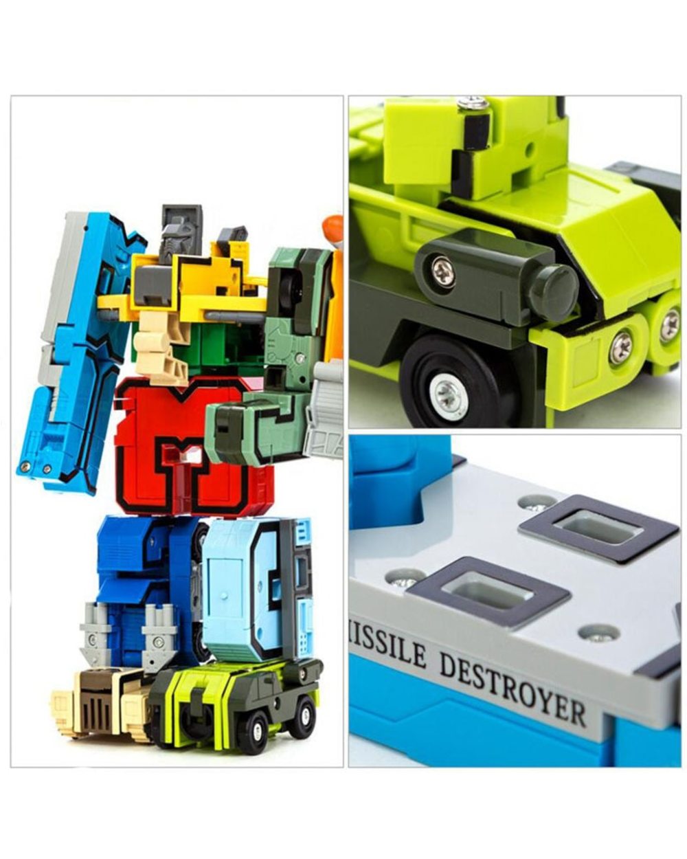 10Pcs Creative Assembling Educational Blocks Action Figure Number Transformation Robot Deform Plane Car Gift Toys front-4