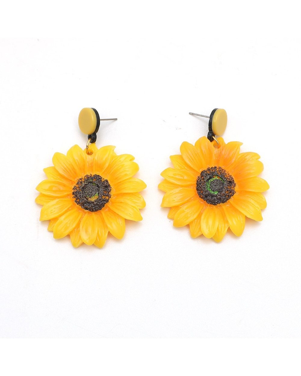 Sunflower Flower Resin Earrings for Women front-3