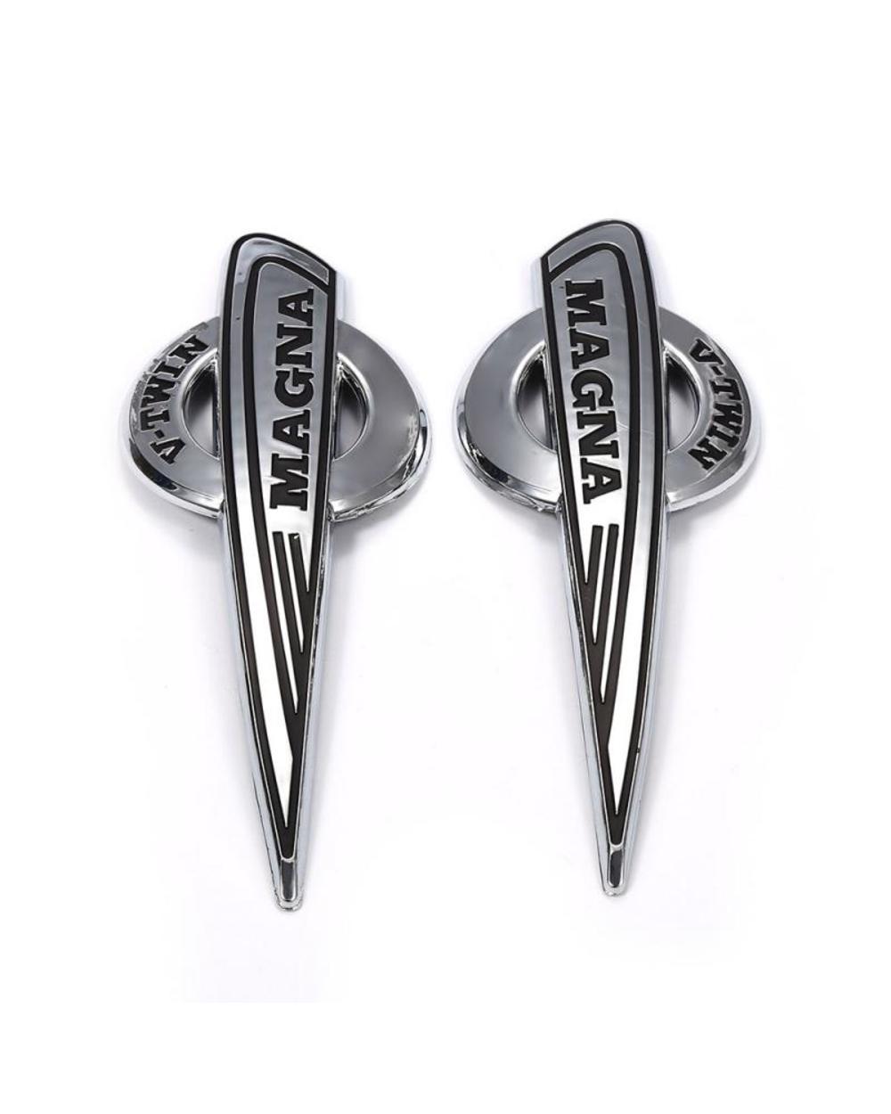 2pcs Motorcycle Fuel Gas Tank Sticker Decals Chrome 3D Motorbike Emblem Badge For Magna V-Twin VF500 VF700 VF750 VT250 front-0