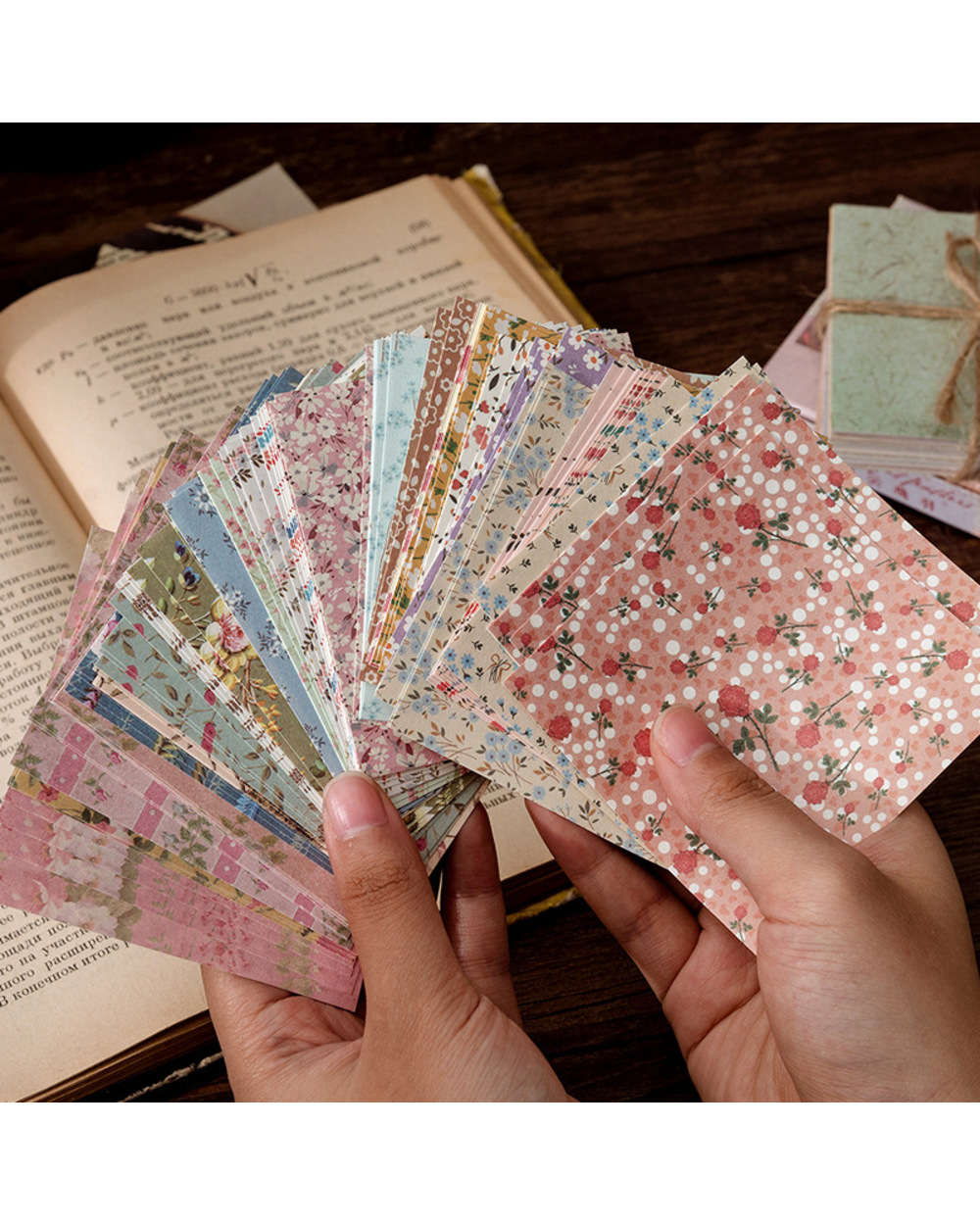 100 Sheets Vintage Newspaper Plant Flowers Scrapbooking Material Paper For Notebooks Diary Diy Projects front-3