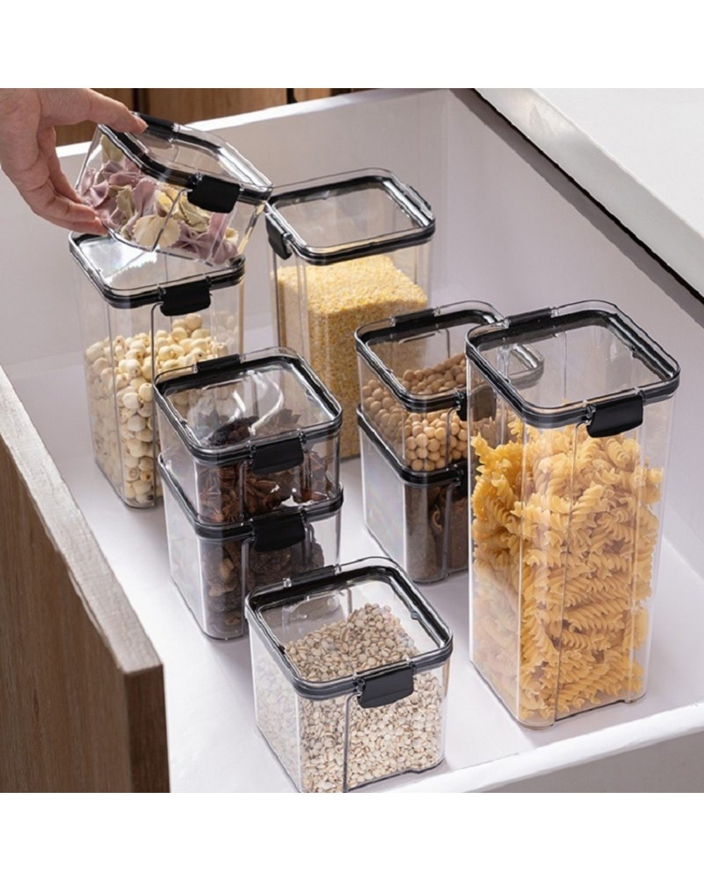 Smart Food Container Storage 4 Different Capacity Plastic Sealed Cans front-0