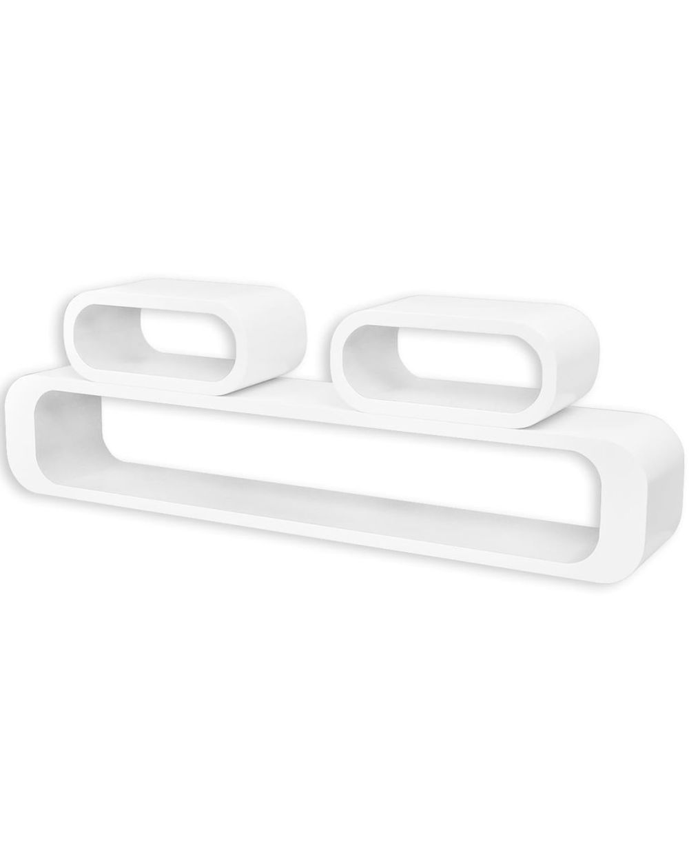 3 White Mdf Floating Wall Display Shelf Cubes Book/Dvd Storage front-3