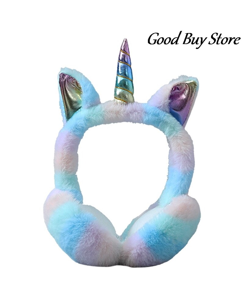 Unicorn Colorful Winter Earmuffs Sequins Plush Earlap Warm Headphone Striped Ear Cover Caps Children Skiing Ears Warmer front-4