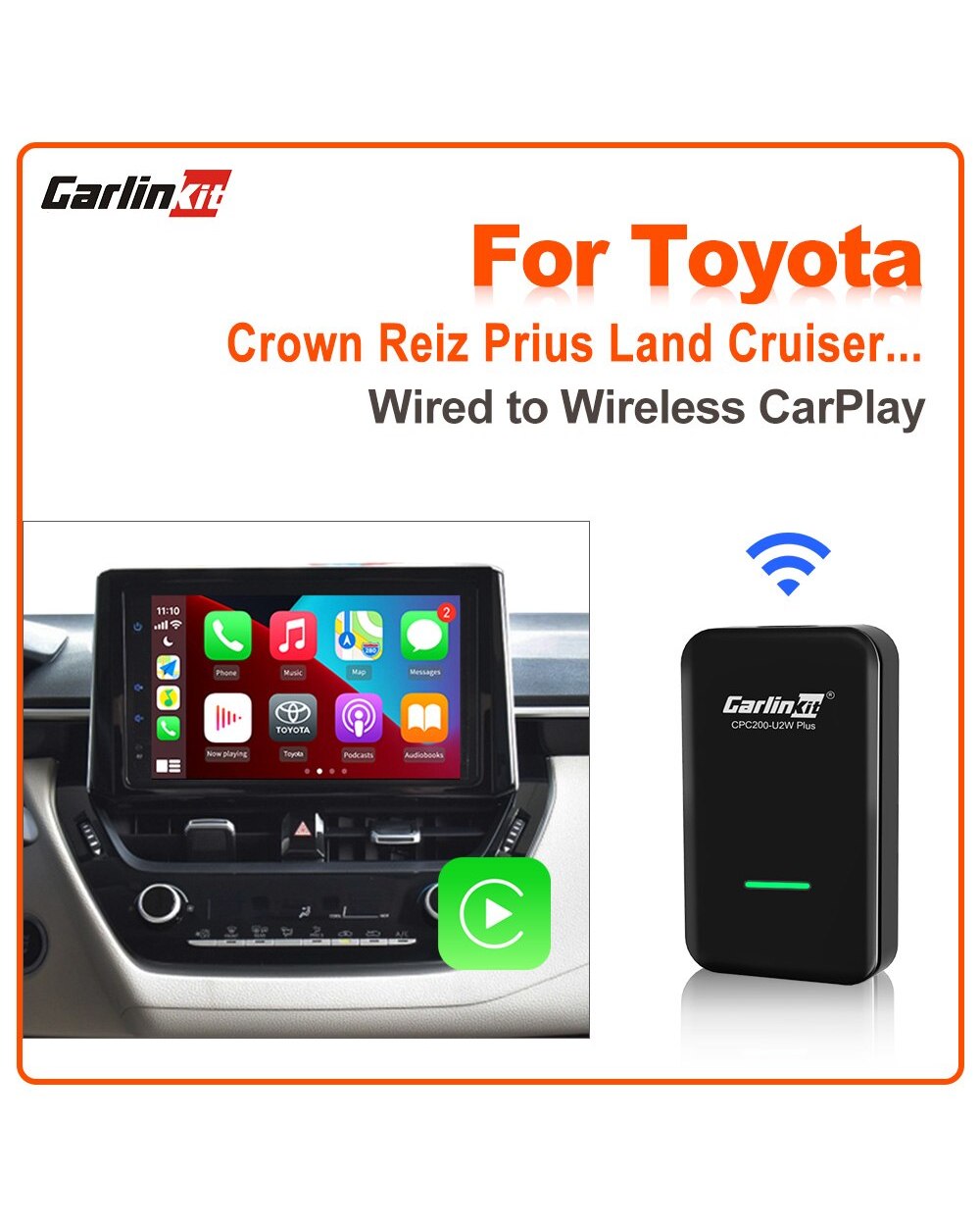 Carlinkit 3.0 Carplay Wireless Adapter For Toyota Aygo Avalon Corolla