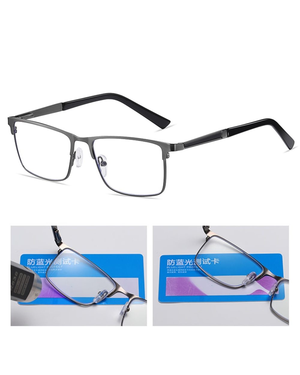 Yooske Stainless Steel Reading Glasses Men Non Spherical Lens Presbyopia Business Eyeglasses Male Hyperopia Prescriptio front-3