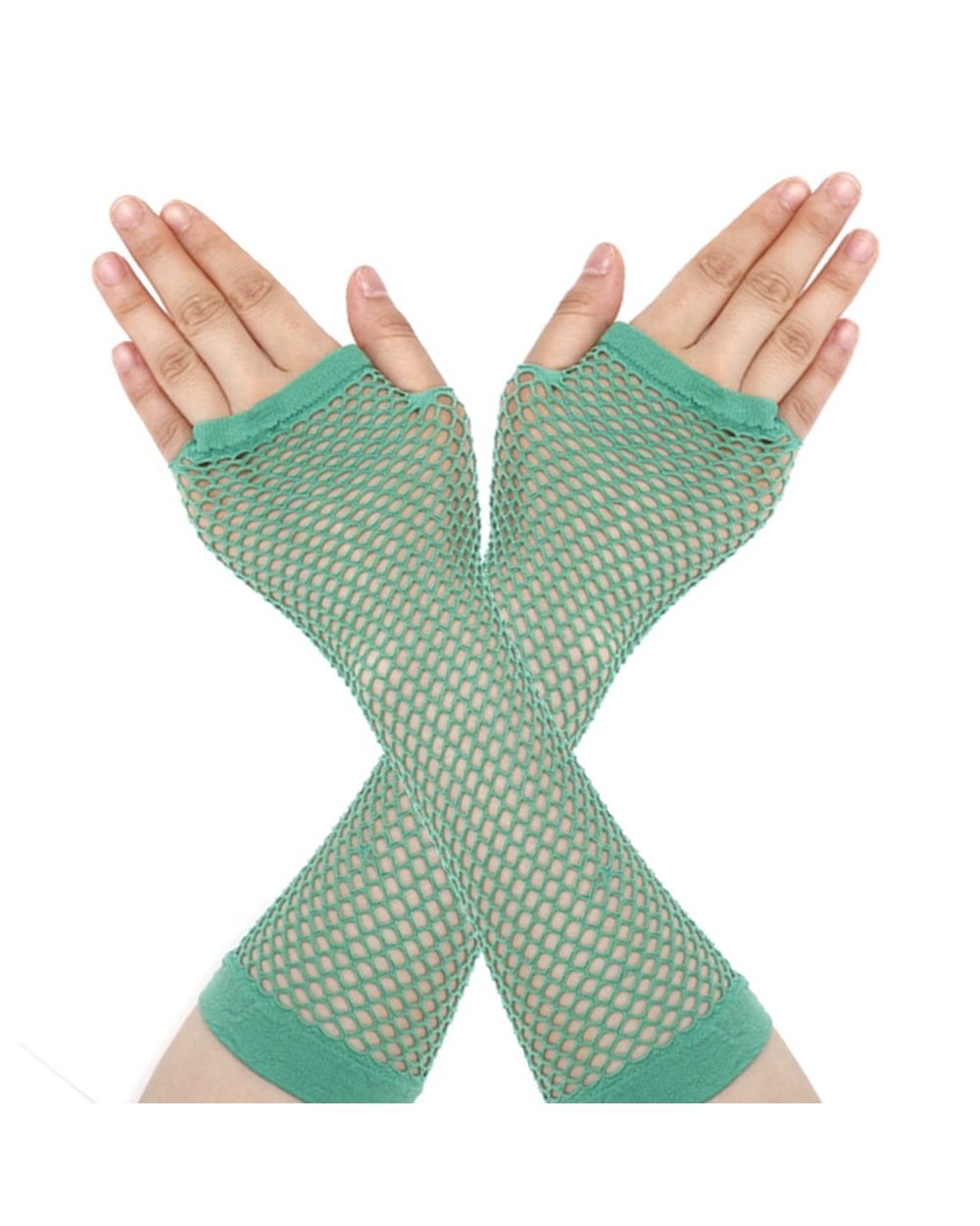 Women Fingerless Fishnet Neon Gloves Colorful Net Mesh Long Gloves For Womens Sexy Beautiful Arm Warmer Summer front-4
