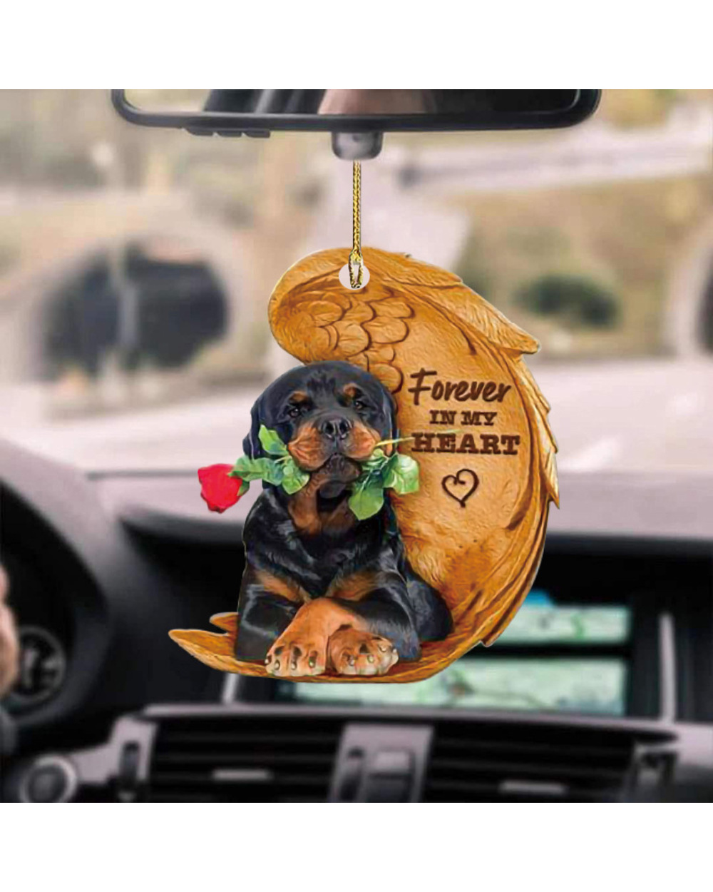 Cute Funny Dog Sleeping Angel Acrylic Wing Dog Hanging Ornament Cartoon Car Pendant Bag Keychain for Rear View front-4