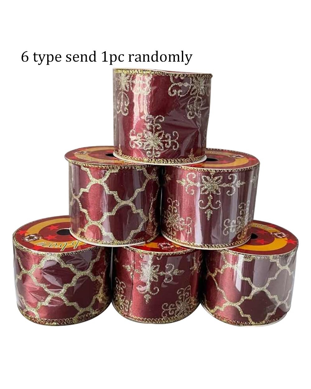 5M/Roll Christmas DIY Linen Ribbon Gold edge Ribbon With Wired Gift Classic Wrapping Christmas Tree Wreath Bows Navidad front-3