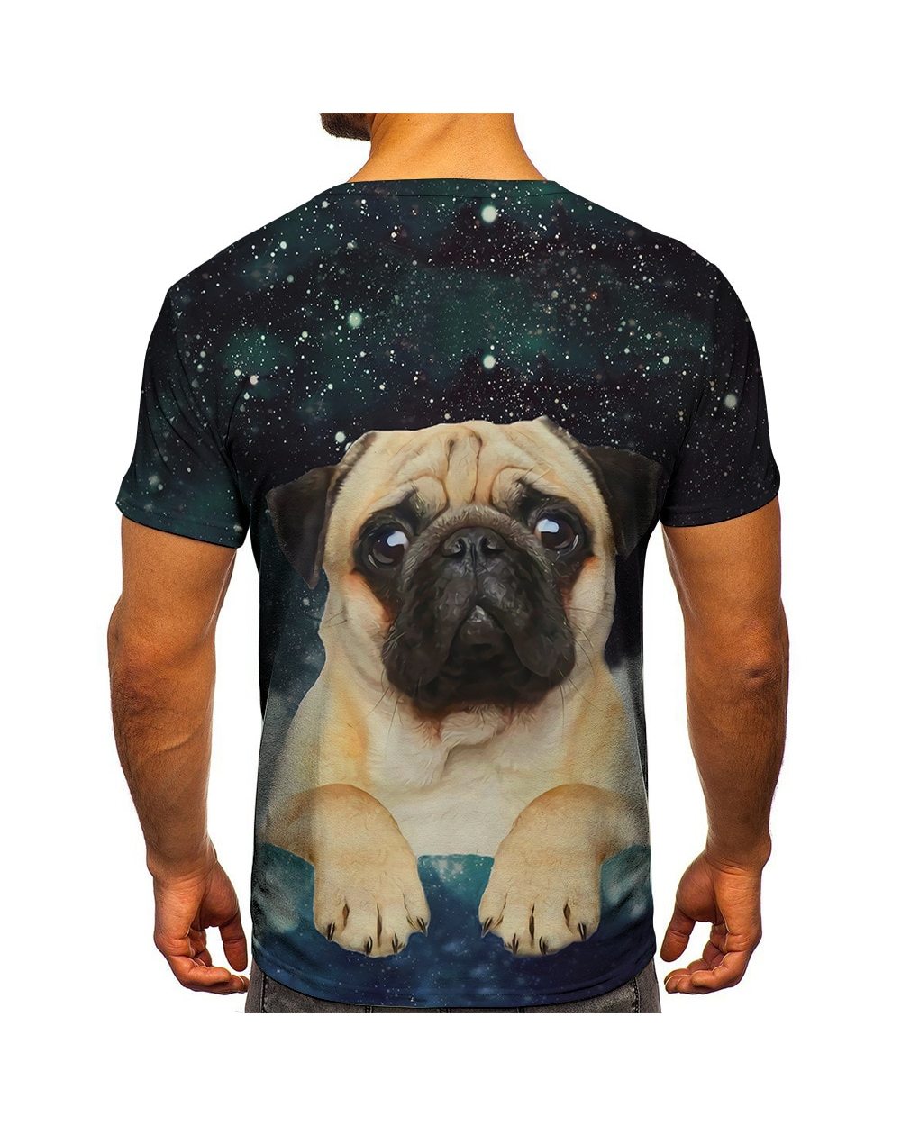 NEW 3d Printing T-shirt for Men Cute Alaskan Shepherd Sled Dog front-1