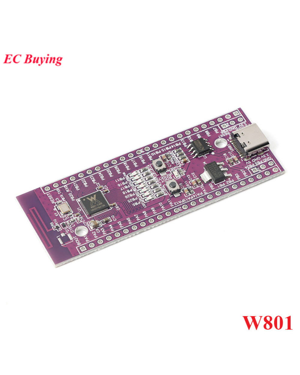 W801 Microcontroller 32 Bit Wifi Bluetooth-Compatible Dual-Mode Soc Development Board Iot Mcu Ic Module W801-C400 Qfn-56 front-0