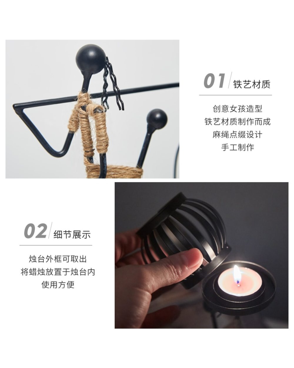Metal Modern Creative Candle Holder front-6