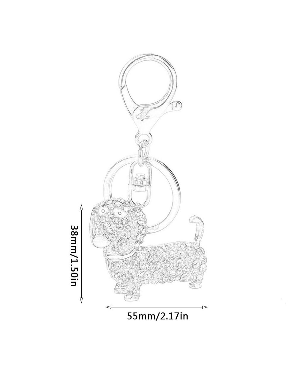 Dachshund Dog Design Keychain Bag Car Key Ring Charm Pendant Best Gifts for Purse front-5