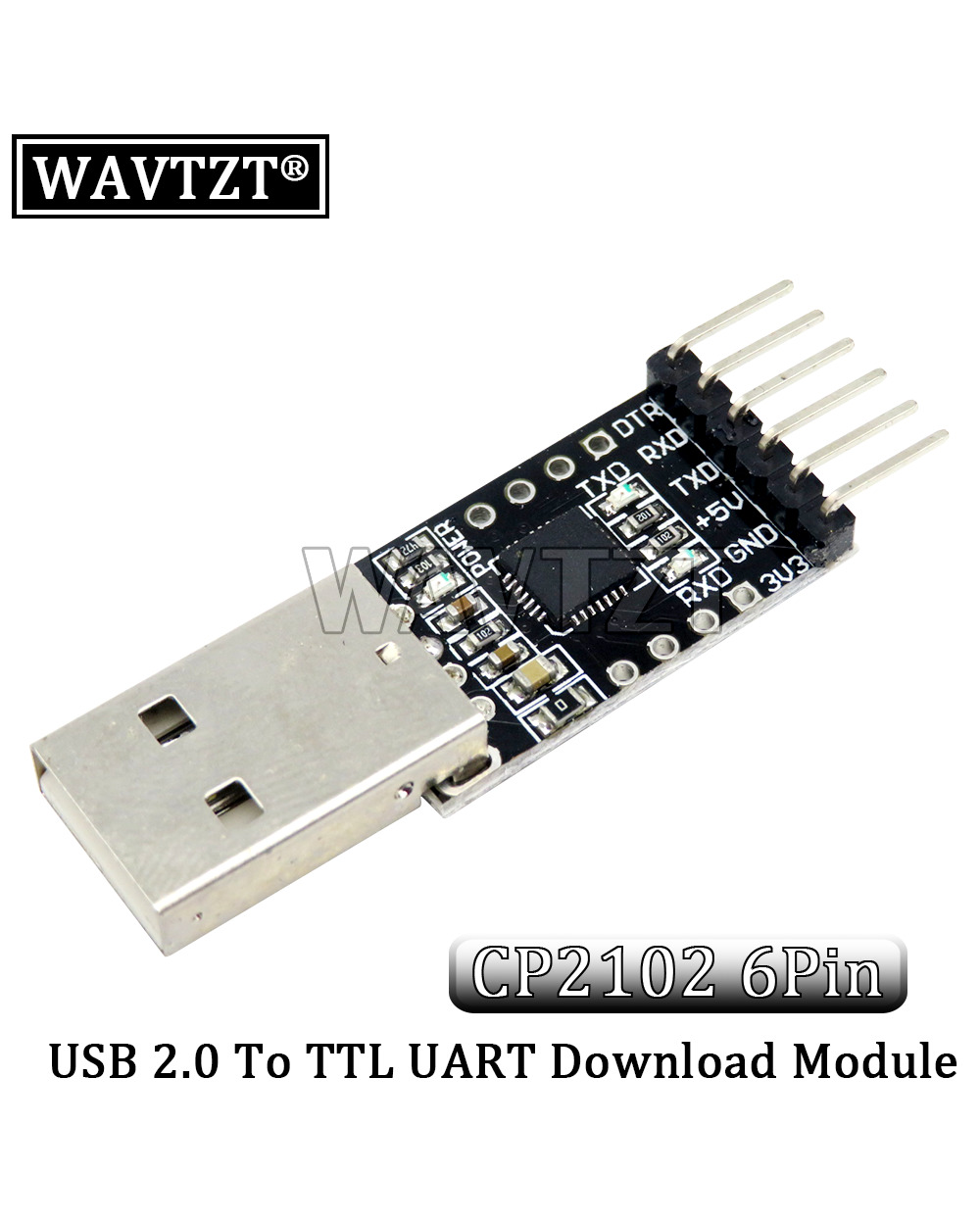 6Pin Cp2102 Usb 2.0 To Ttl Uart Module Serial Converter + Pro Mini Module Atmega328 3.3V/5V 16M For Arduino Compatible front-1