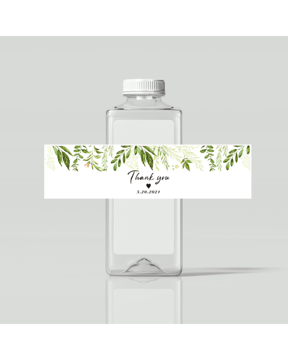 Wedding Water Bottle Label Personalized Sticker Thank You Label Customized Date Picture front-3