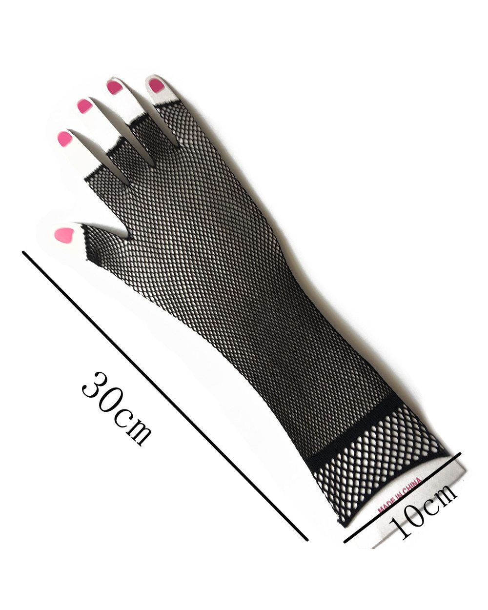 1 Pairs Women Long Lace Gloves Sexy Fishnet Mesh Fingerless Glove Lady Mitten Dress Accessories front-5