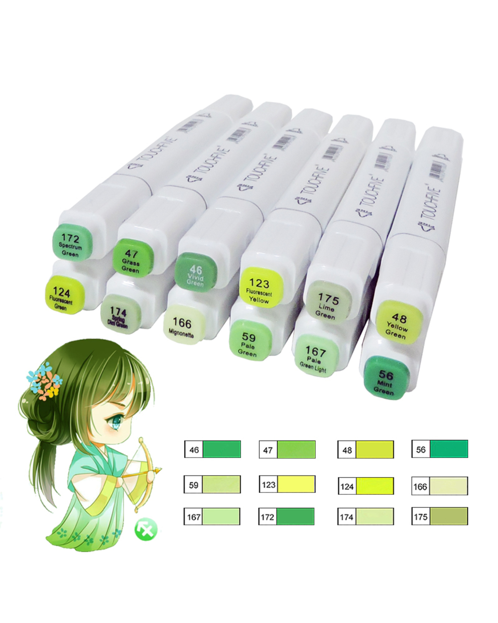 Sketch Art Marker Twin Tip Manga Animation Design Art Supplies For Painting Illustration 12/24/30 Colors Touchfive Art front-3