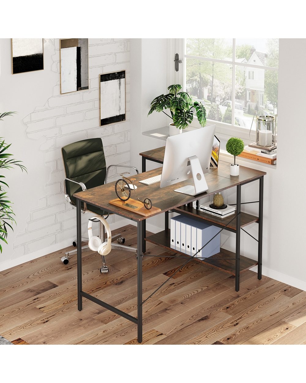 L-Shaped Desktop Computer Desk Computer Table front-3