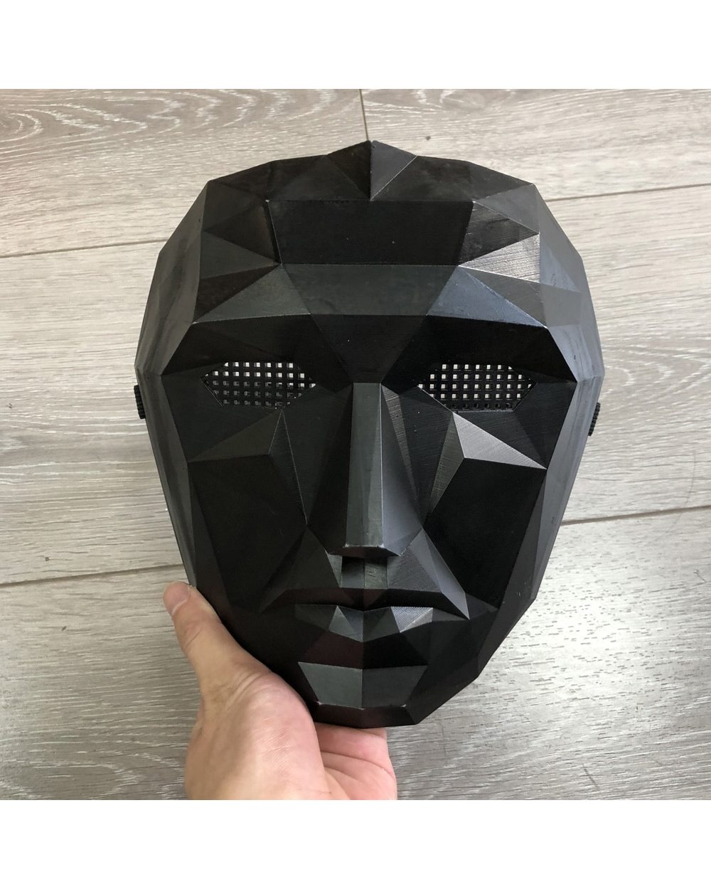 Squid Game Triangle Square Circle Cosplay Plastic Mask Red Hood Man Headgear Boss Costume Props front-4
