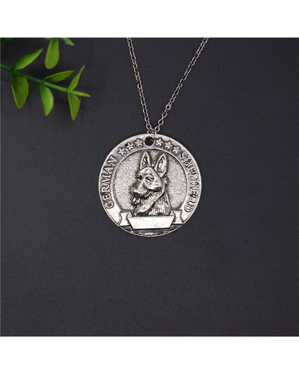 German Shepherd Medal Necklace Retro Style Metal Jewellery New Vintage front-3