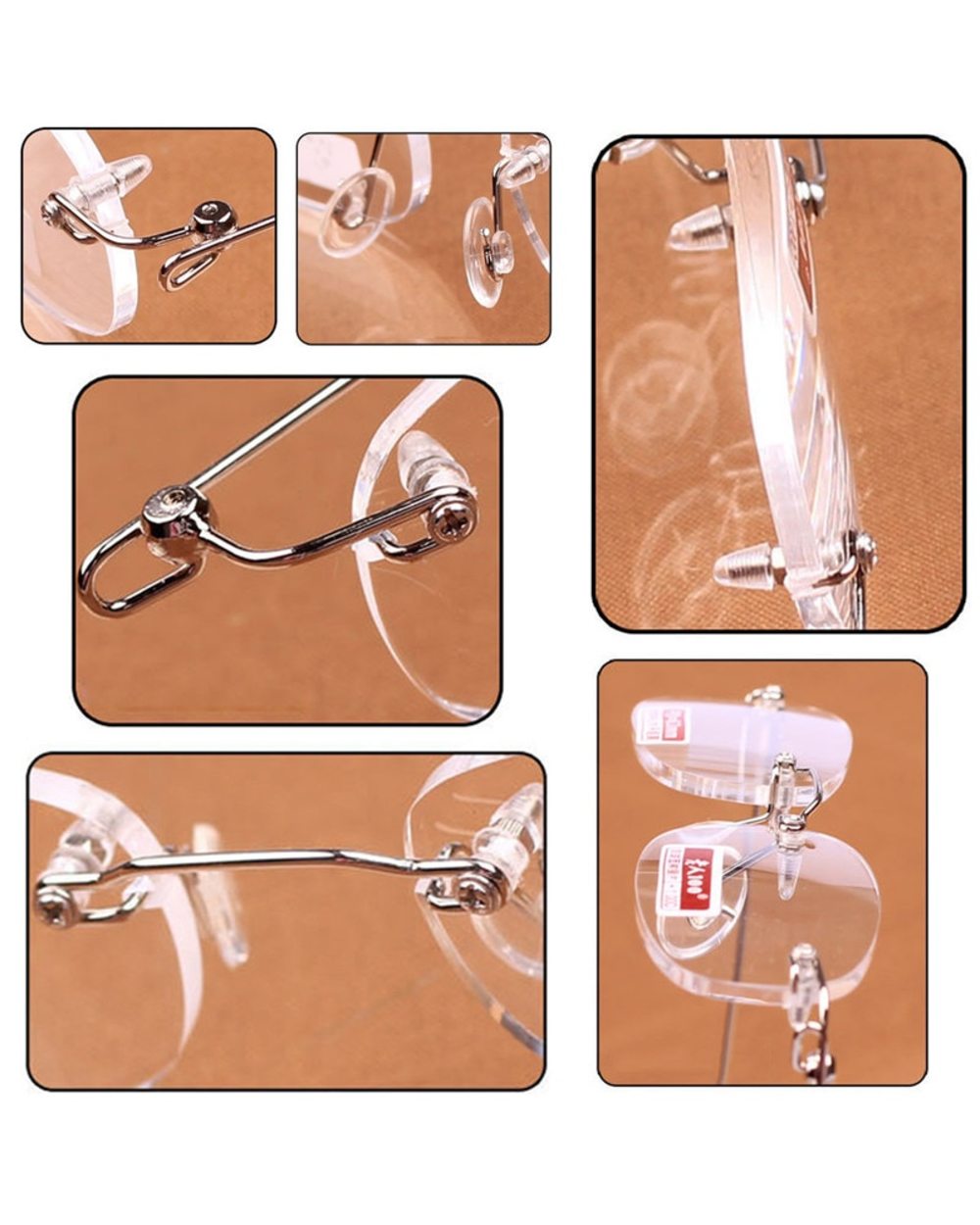 Iboode Unisex Reading Glasses Brand Rimless Presbyopia Eyeglasses For Women Men Resin Clear Lens Reading Eye Glasses +1 front-4
