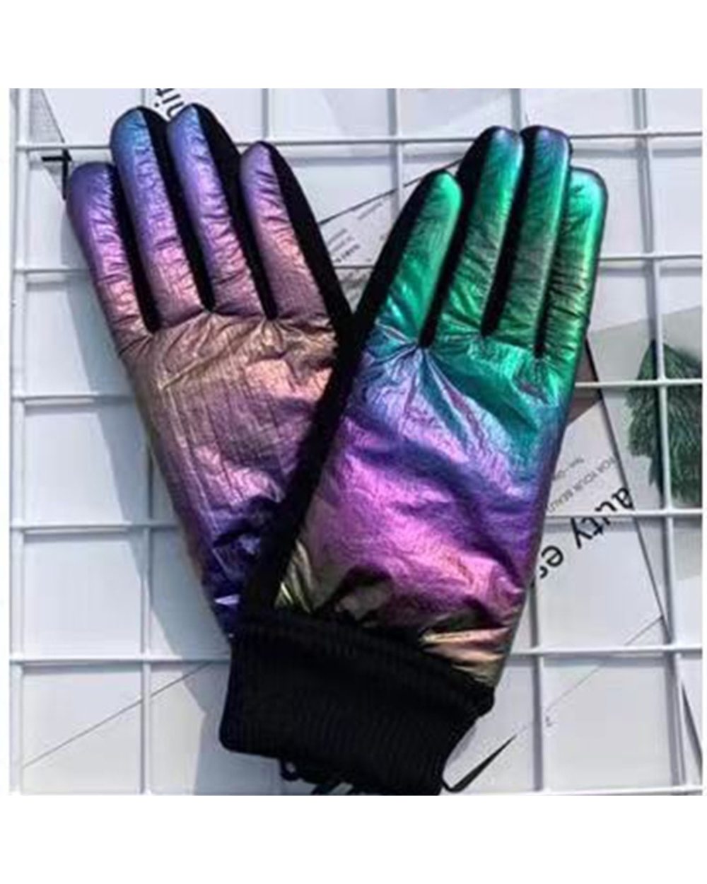 New Fashion Grace Lady Glove Mittens Women Winter Vintage Driving Cycling Keep Warm Touch Screen Glossy Windproof Glove front-5