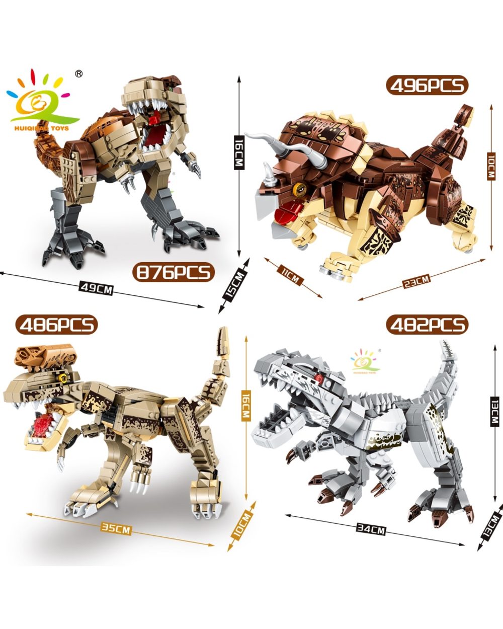 Jurassic Indominus Rex Dinosaur World Model Building Blocks City Triceratops Velociraptor Dino Park Bricks Children Toy front-1