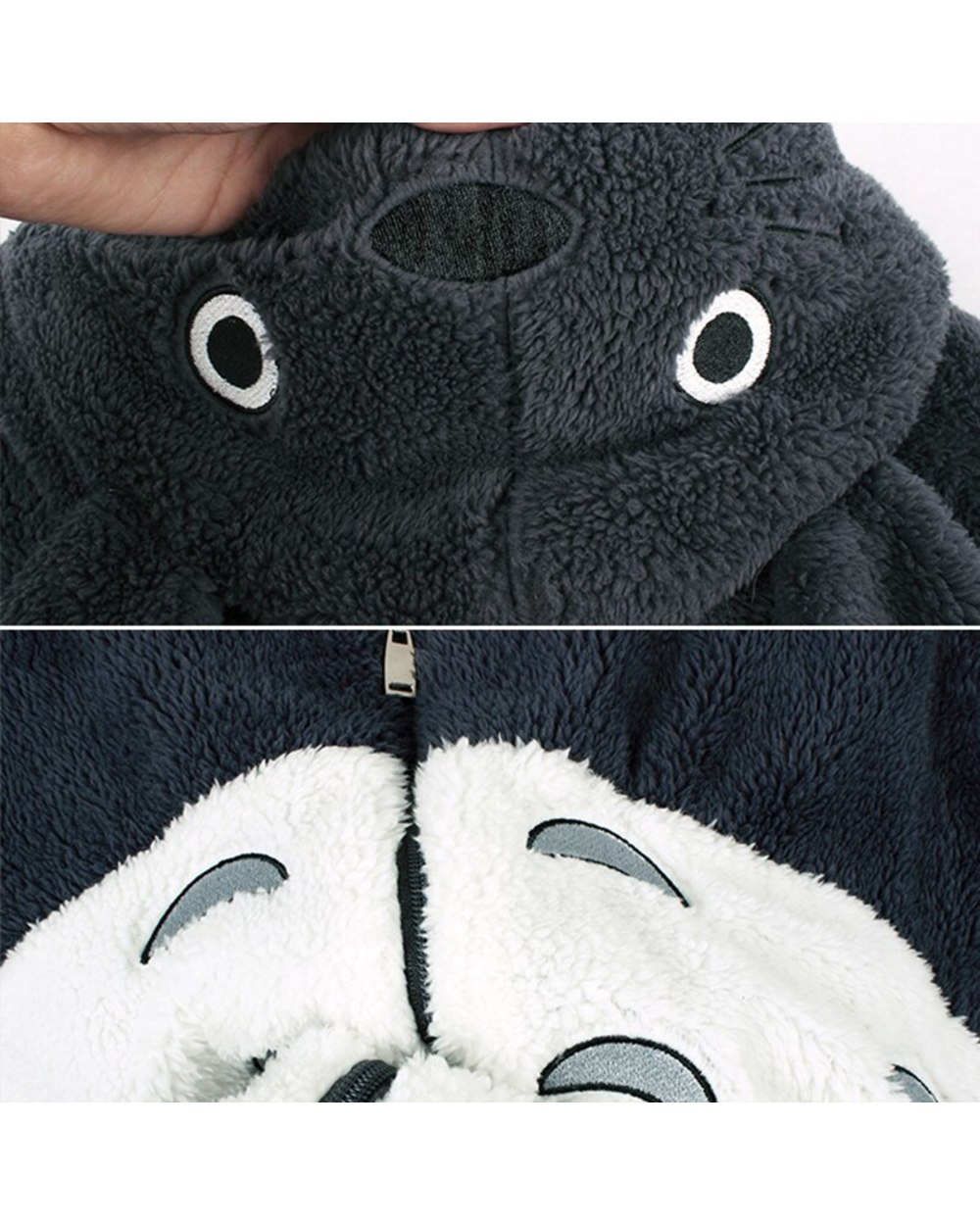 Hooded Sweatshirt Kawaii Totoro Men Women Harajuku Soft Plush Hoodies Plus Size Oversized Cosplay Jacket front-5