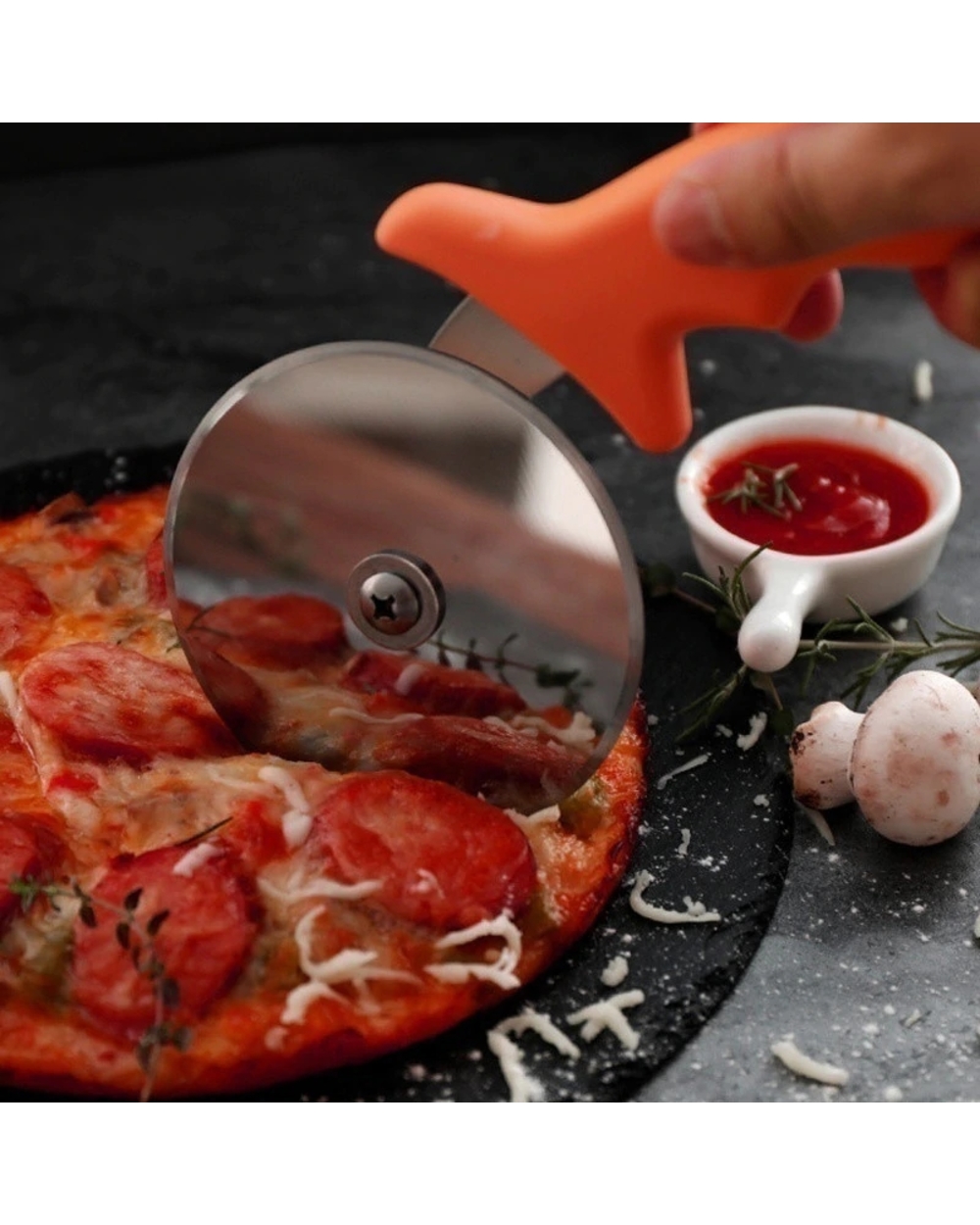 Pizza Wheels Pizza Cutter Stainless Steel Pizza Cake Bread Pies Round Cutter Pizza Tool Kitchen Accries front-4