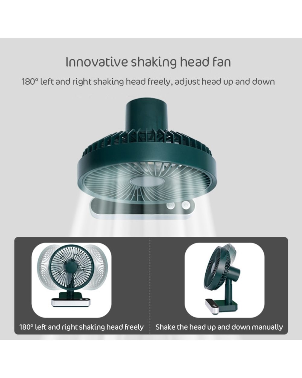 Loylov New Shaking Head Usb Rechargeable Fans Desktop Home Office Silent Circulating Electric Fan Cool Rechargeable Por front-3