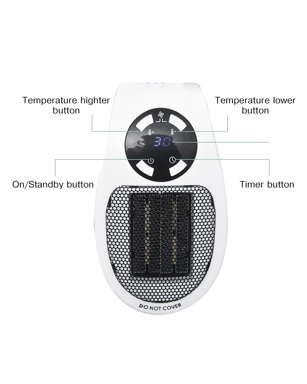220V 500W Portable Electric Mini Fan Heater Desktop Household Wall Handy Heating Stove Radiator Warmer Machine For Wint front-3