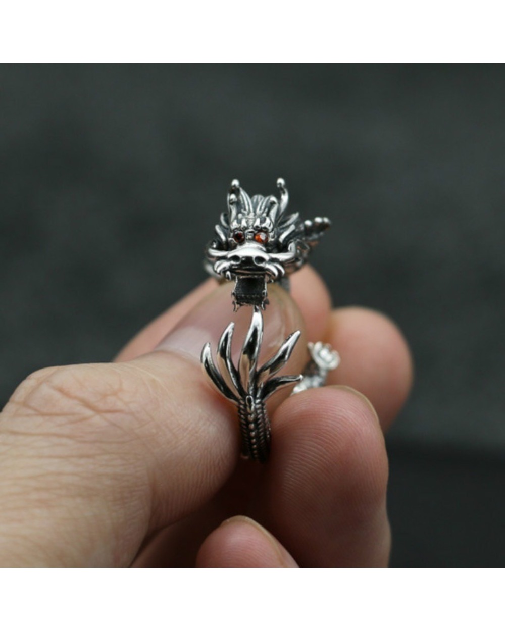 Vintage Domineering Personality Opening Super Cool Dragon Rings Motorcycle Party New front-3