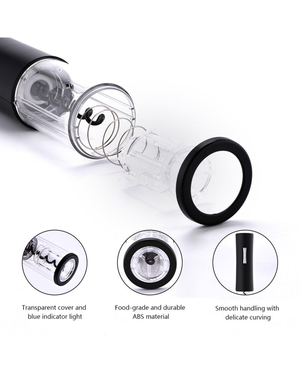 Automatic Bottle Opener Wine Opener Electric Red Wine Opener Foil Cutter Rechargeable front-2