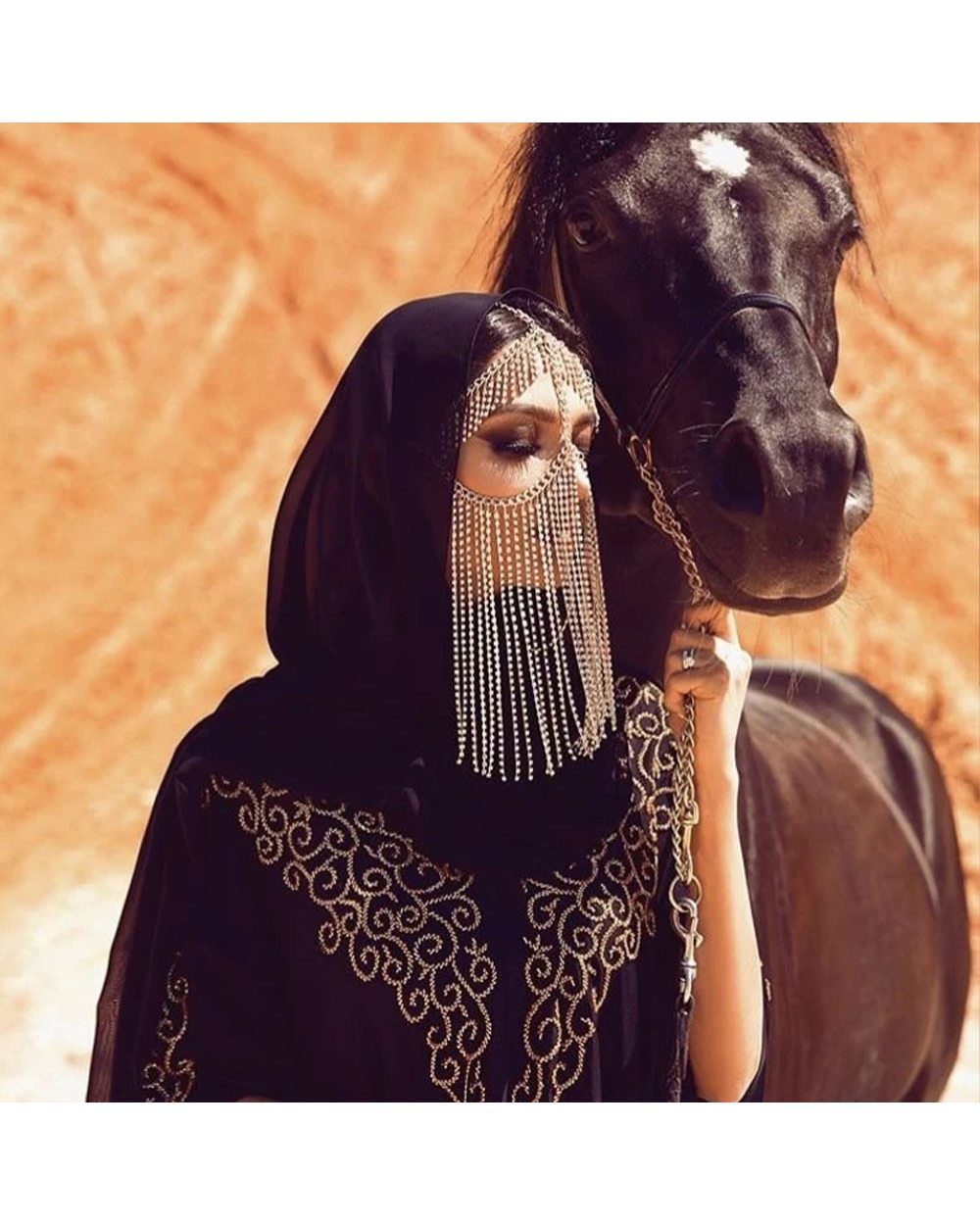 Rhinestone Tassel Mask Chain front-1