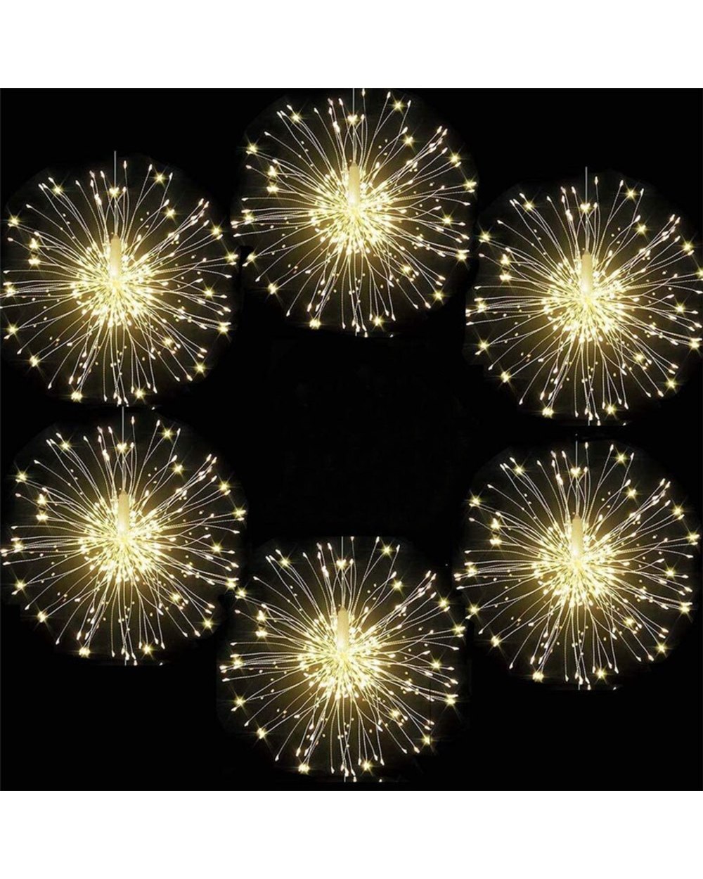 10 IN 1 Hanging Starburst Firework Light Copper Wire Explosion Star Fairy String Light Christmas Starburst String Light front-1