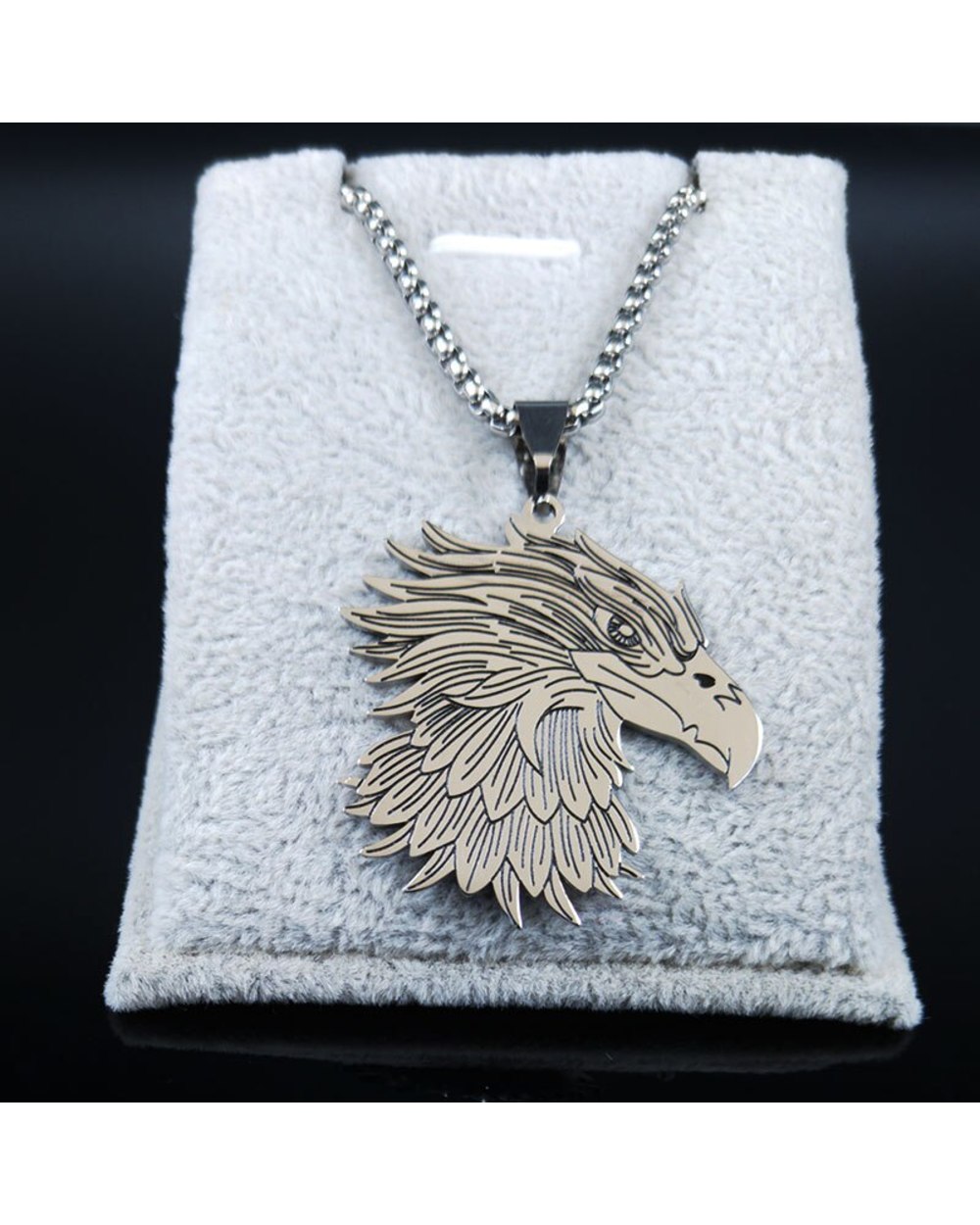 New Stainless Steel Jewish Eagle Necklace for Men Silver Color Necklaces Jewelry collar front-1