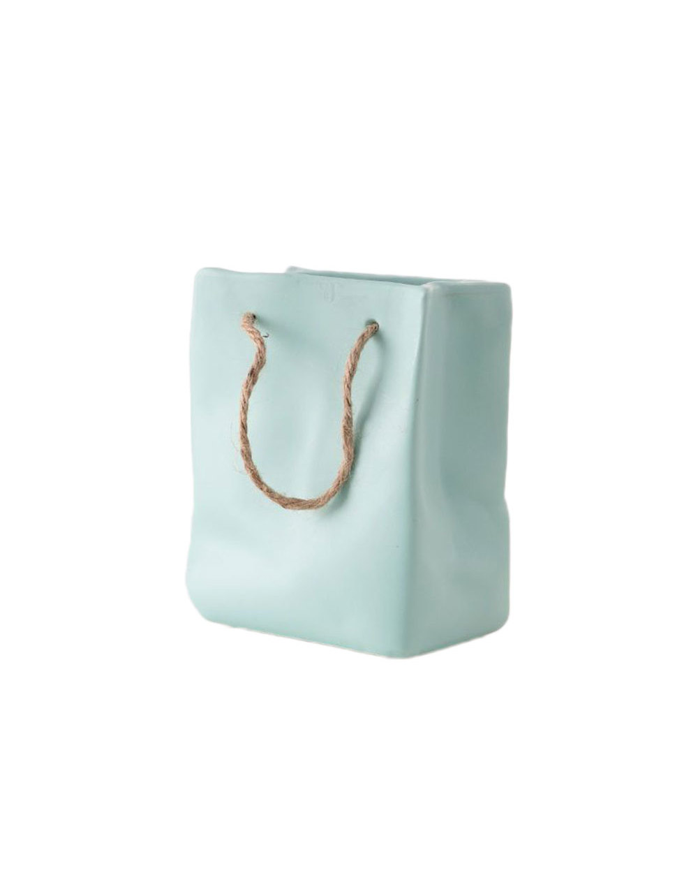 Nordic Creative Ceramic Vase Shopping Bag Design Handbag Dried Flower Arrangement Simple Living Room Simulation Desktop front-5